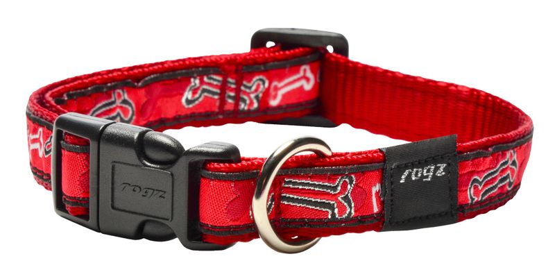 Rogz - Fancy Dress 16mm Dog Collar - Red Bone