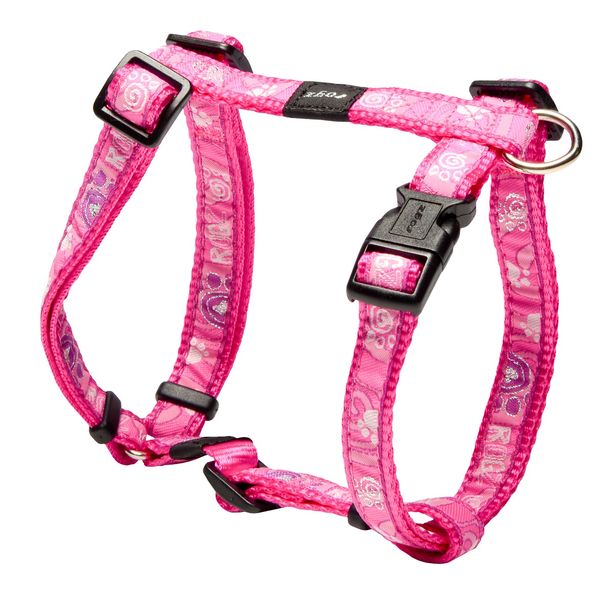 Rogz - Fancy Dress 16mm Dog H-Harness - Pink Paws