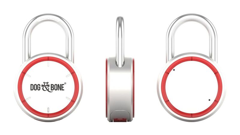 Dog and Bone LockSmart for Use with iOS and Android - Red and Silver