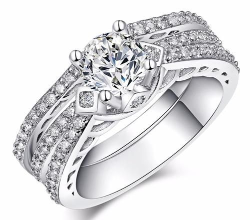 Yeoman 1.50 Carat Simulated Diamond Wedding Ring Set