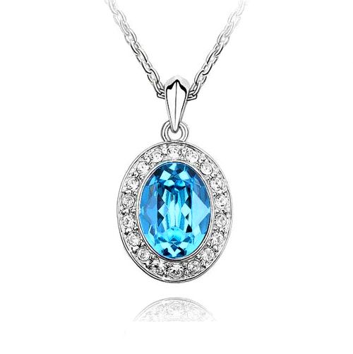 Yeoman Aquamarine Oval Pendant Necklace