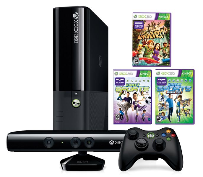 XBOX 360 500GB Console With Kinect and 3 Games