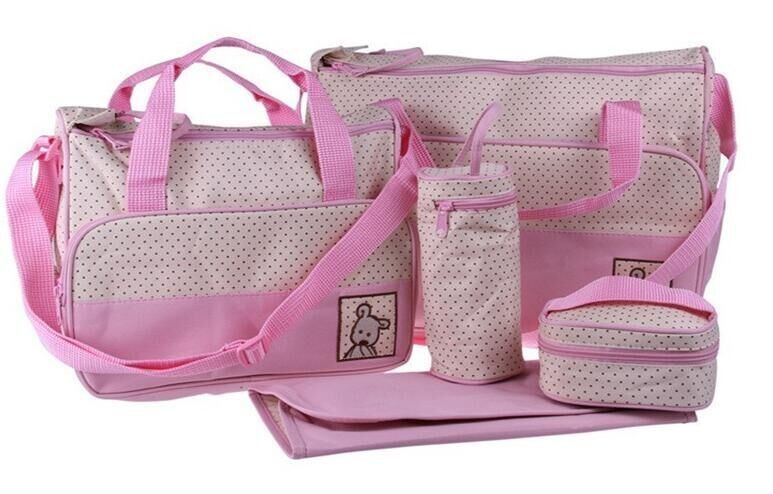 Multifunctional Baby Diaper Handbag Set 5 Piece - Pink | Shop Today ...