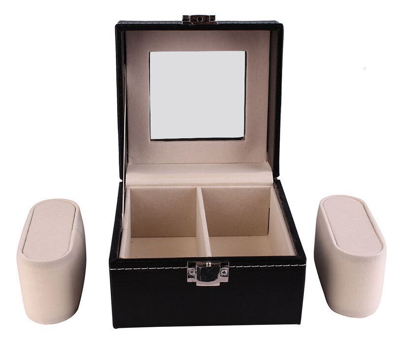 2 Compartment PU Leather Watch Display Box Black Shop Today. Get it