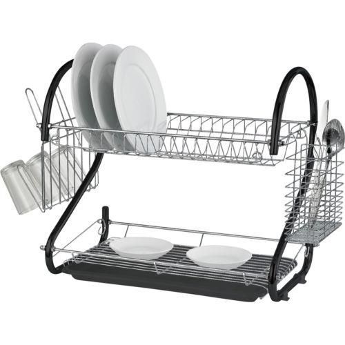 2 Tier Coloured Dish Rack - Black | Shop Today. Get it Tomorrow ...