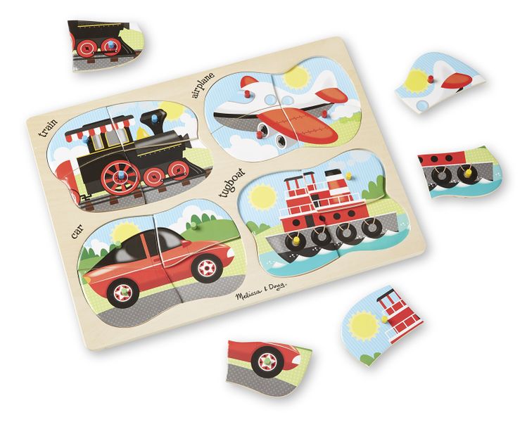 Melissa &amp; Doug 4-in-1 Vehicle Peg Puzzle