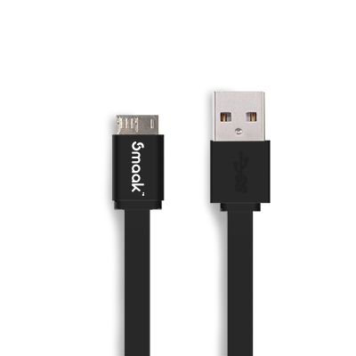 Smaak 1.2m Voltage Charge and Synch Flat Micro USB 3.0 Cable - Black