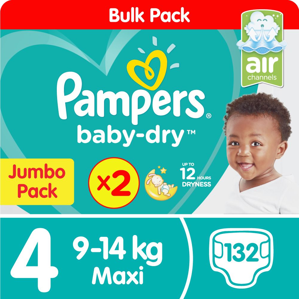 Pampers Baby Dry Size 4 Twin Jumbo 2x66 Nappies Buy Online in