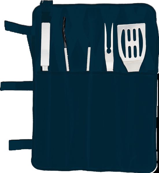 4 Piece Braai Set - Navy