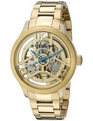 Stuhrling Original Men's 784.03 Symphony Automatic Self Wind 23K Gold tone Link Bracelet Skeleton Watch (parallel import)