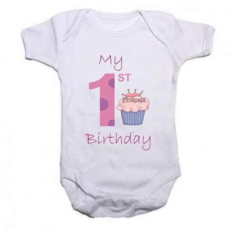 Noveltees 1st Birthday Princess Short Sleeve Baby Grow White Buy