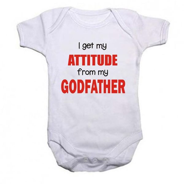 Noveltees I Get My Attitude From My Godfather Short Sleeve Baby Grow