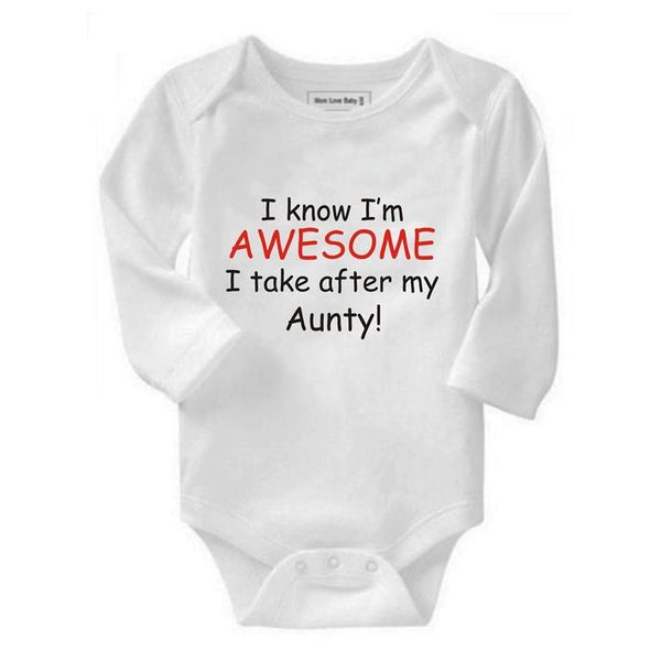 Noveltees I know I'm Awesome, I Take After My Aunty Long Sleeve Baby Grow