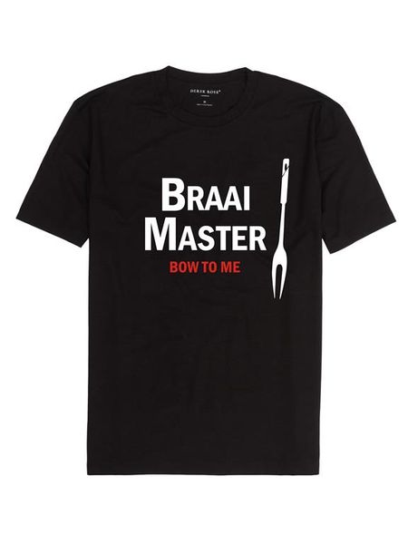 Noveltees Braai Master Men's Short Sleeve T-Shirt - Black (Size: X-Large)