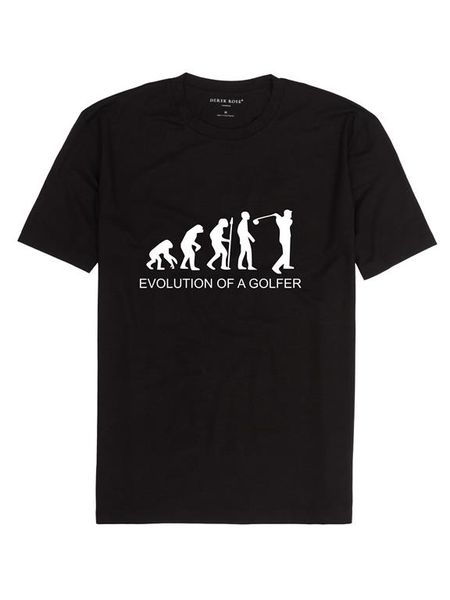 Noveltees Evolution of a Golfer Men's Short Sleeve T-Shirt - Black (Size: X