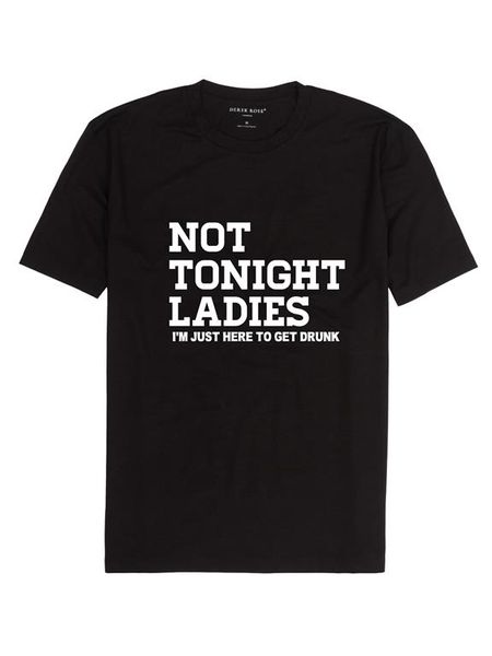 Noveltees Not Tonight Ladies Men's Short Sleeve T-Shirt - Black (Size: X-La