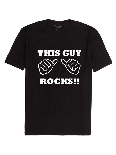 Noveltees This Guy Rocks Men's Short Sleeve T-Shirt - Black (Size: X-Large)
