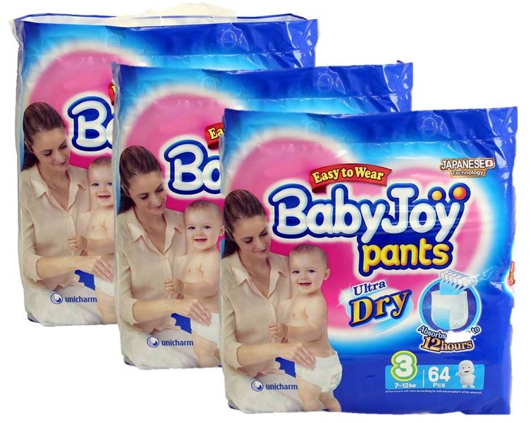 BabyJoy - Pants Diapers (Size: 3) - 64 x 3 (192 Units)