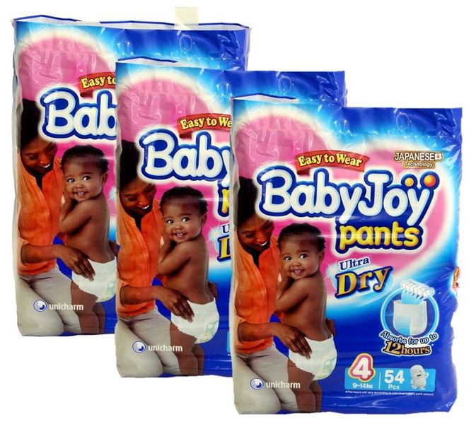 BabyJoy - Pants Diapers (Size: 4) - 54 x 3 (162 Units)