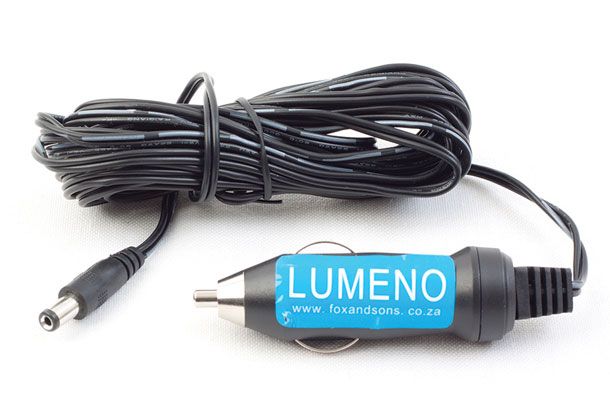 Lumeno - Battery Lighter Extension + Male Plug - Black