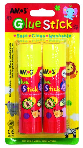Amos Glue Stick - 35g (Blister of 2)