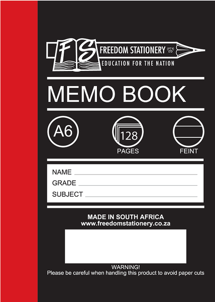 Freedom Stationery 128 Page A6 Memo Book (10 Pack)