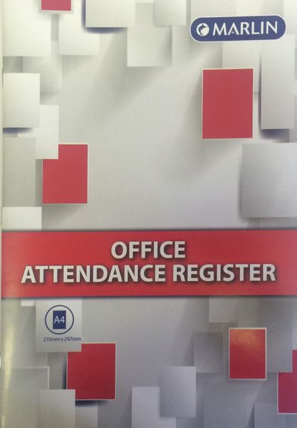 Marlin A4 Office Attendance Register - 14 Leaves (20 Pack)
