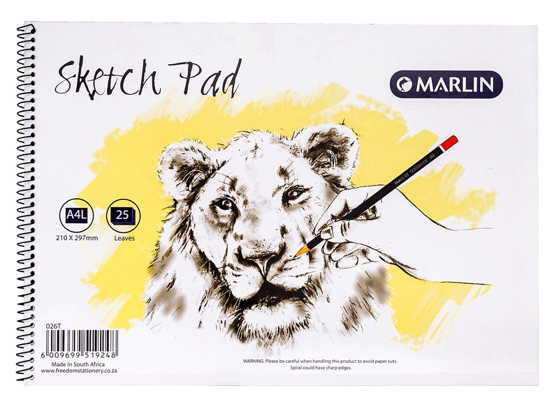 Marlin A4L 25 Leaves Sketch Pad Side Spiral (10 Pack)