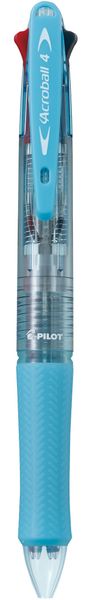 Pilot Acroball 4 Clear Light Blue Barrel Ballpoint Pen - 4 Ink Colours