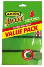 Addis - Scrubby Plus Sponge Scourer - 8 Piece