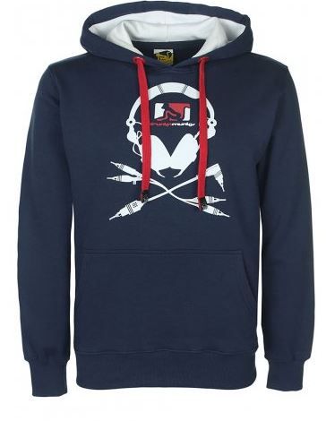 Drunknmunky Pull Over Hoodie - Navy, Red &amp; White
