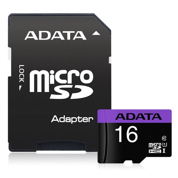 Adata 16GB Premier Micro SDHC C10 and SD Adapter