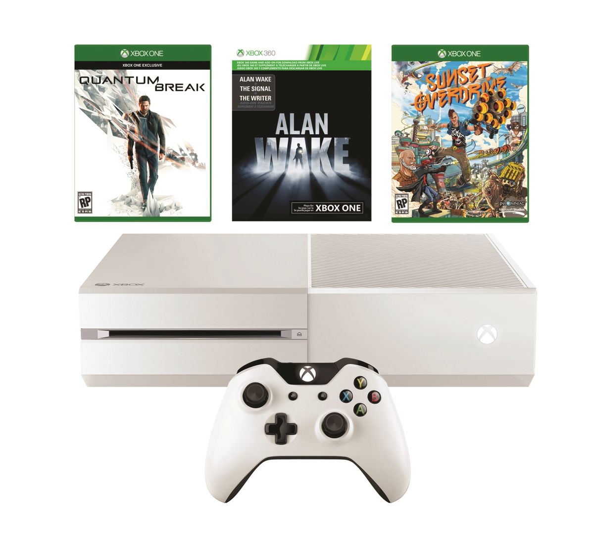 Xbox One 500gb White Console + Quantum Break + Alan Wake The Signal (dlt) + Sunset Overdrive