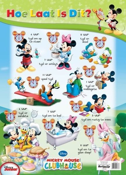 Butterfly Wallchart - Mickey Mouse Hoe Laat Is Dit?