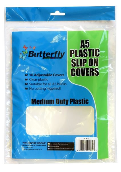 Butterfly A5 Plastic Slip On Clear Covers - 10s