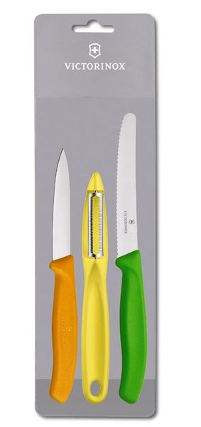 Victorinox - Classic Zest 3 Piece Prism Paring - Orange- Green and Yellow