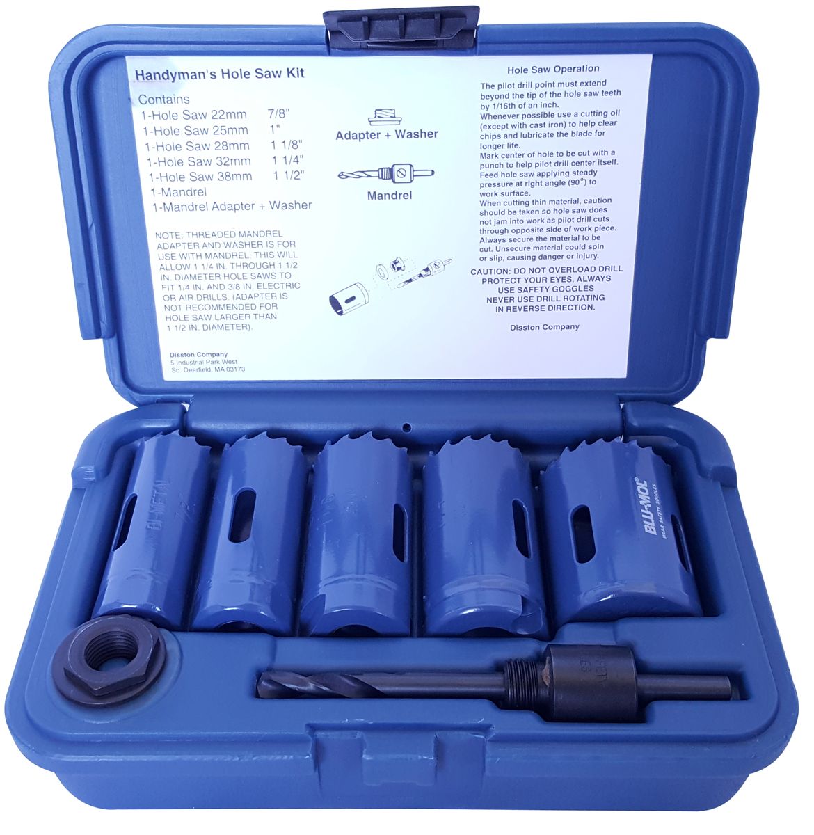 BLUMOL Hole Saw Handyman Kit with 5 Hole Saws, Mandrel & Adaptor Buy