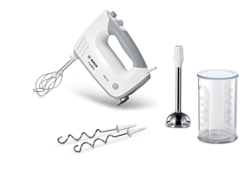 Bosch - Stick Blender Hand Mixer Set - White &amp; Grey
