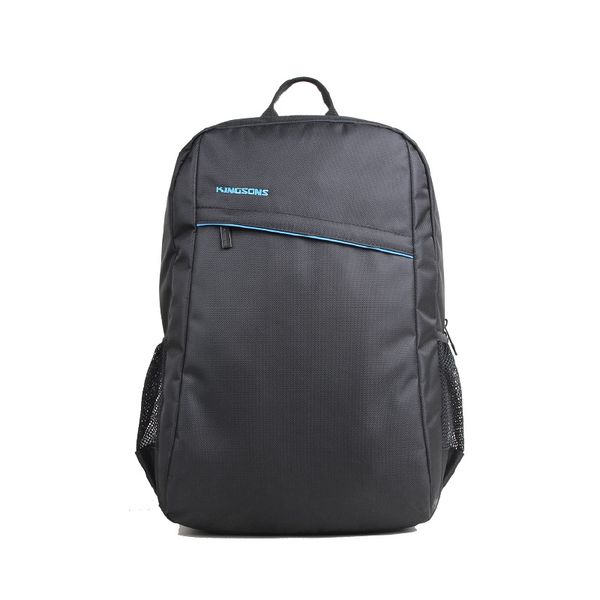 Kingsons 15.6" Laptop Backpack - Black (Splashproof, Bottle Pockets)