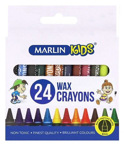 Marlin Kids 24 8mm Wax Crayons