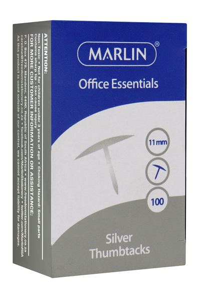 Marlin 100 Thumbtacks - Silver (11mm)