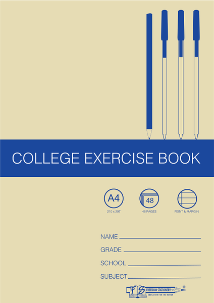 Freedom Stationery 48 Page A4 F&amp;M College Exercise Book (25 Pack)