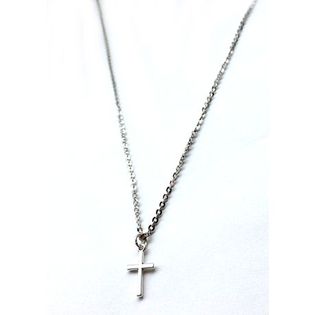 silver chain with small cross