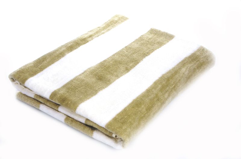 Terry Lustre - Beach Towel Velour 450gsm - Stone &amp; White Stripe (Parallel Import)