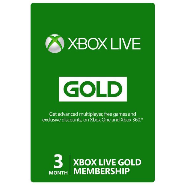 Xbox Live 3 Month Gold Card