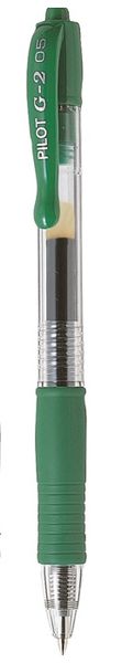 Pilot G-2 0.5 Fine Nib Gel Retractable Pen - Green