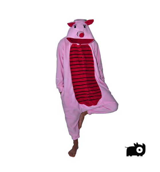 aFreaka Adults Piglet Inspired Onesie - Pink &amp; Red