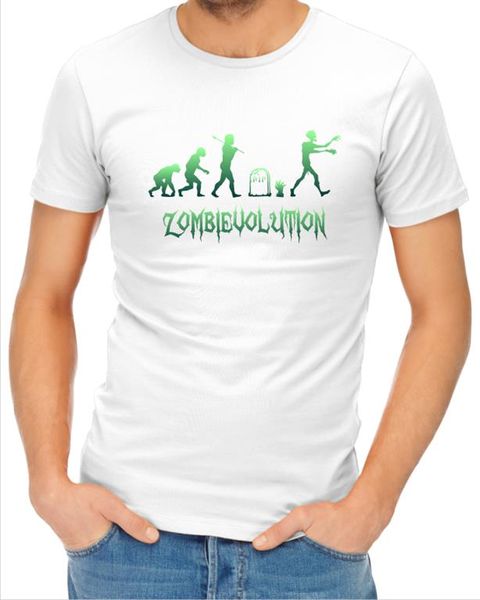JuiceBubble Zombievolution Men's White T-Shirt (Size: 4X-Large)
