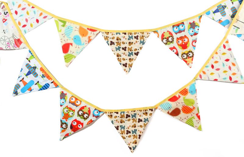 Colourful Cotton Flag Bunting - Cartoon Theme