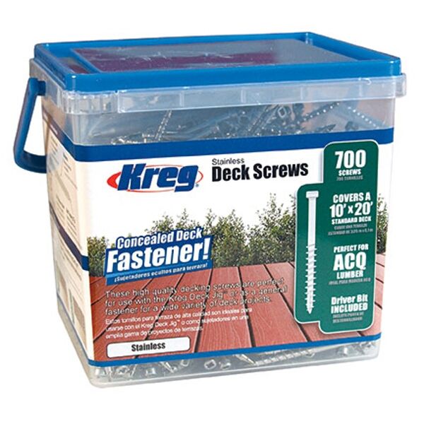 Kreg - Stainless Steel Deck Screws 2 Inch 8 Coarse Pan Head - 700Ct